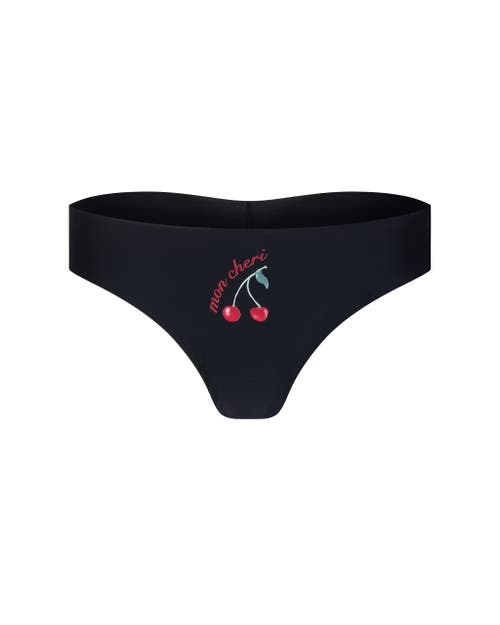 Adore Me Francine Thong Panties In Novelty Black
