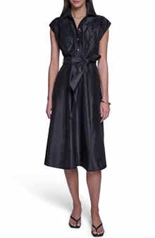 Appliqué Tie Waist Shirtdress