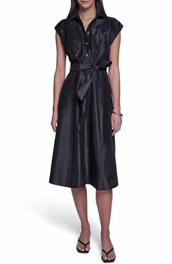 Appliqué Tie Waist Shirtdress