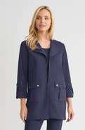 Ming Wang Heritage Lightweight Stretch Deco Crepe Wing Collar Jacket