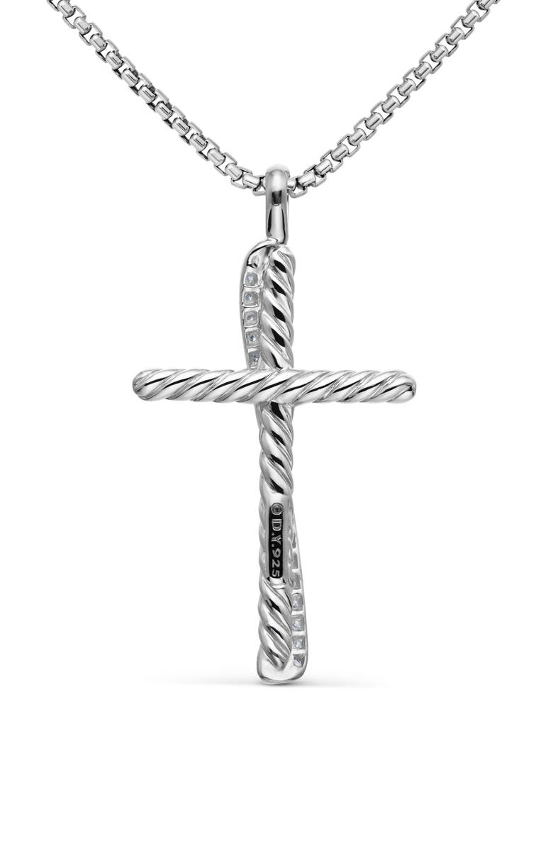 David Yurman Crossover Cross Necklace, Alternate, color, Diamond