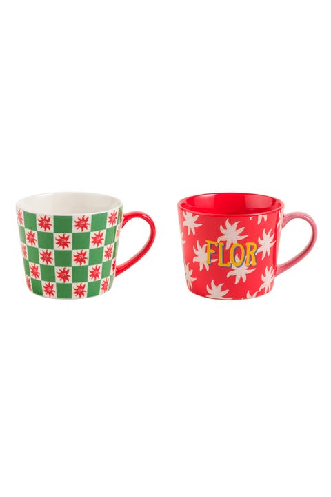 Flor Porcelain Mug 2 Pcs Set
