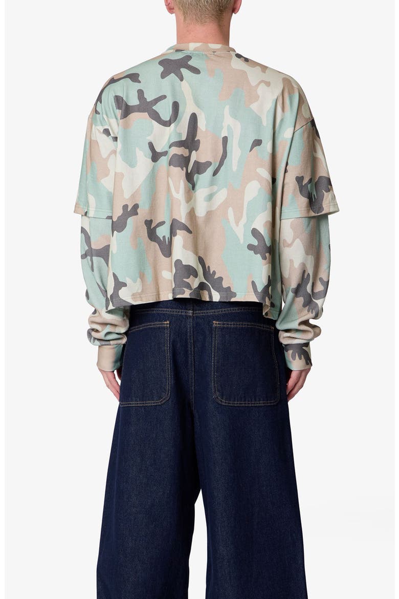 Layered Camo Print Thermal Cotton T-Shirt, Alternate, color, CAMO