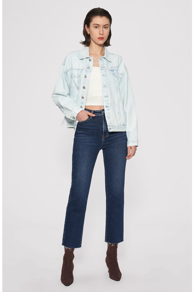 Linda High Waist Ankle Slim Straight Leg Jeans, Alternate, color, DEEP SEA