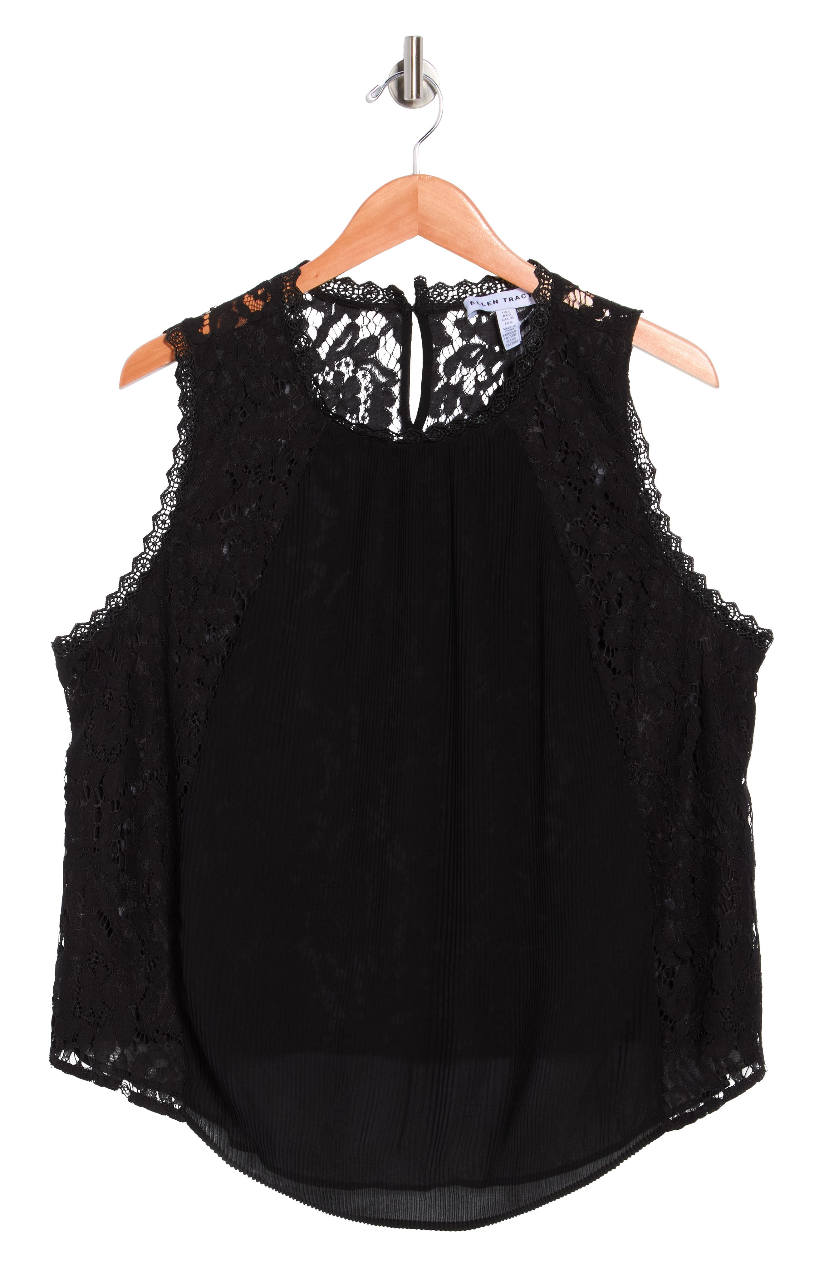 Ellen Tracy Mixed Media Sleeveless Top