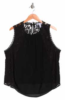 Ellen Tracy Mixed Media Sleeveless Top