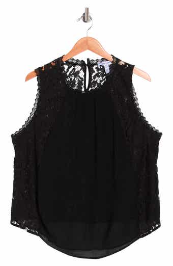 Ellen Tracy Mixed Media Sleeveless Top