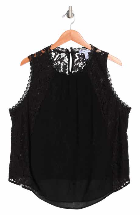 Ellen Tracy Mixed Media Sleeveless Top