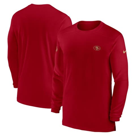 Men's Nike Scarlet San Francisco 49ers Sideline Coach Performance Long Sleeve T-Shirt