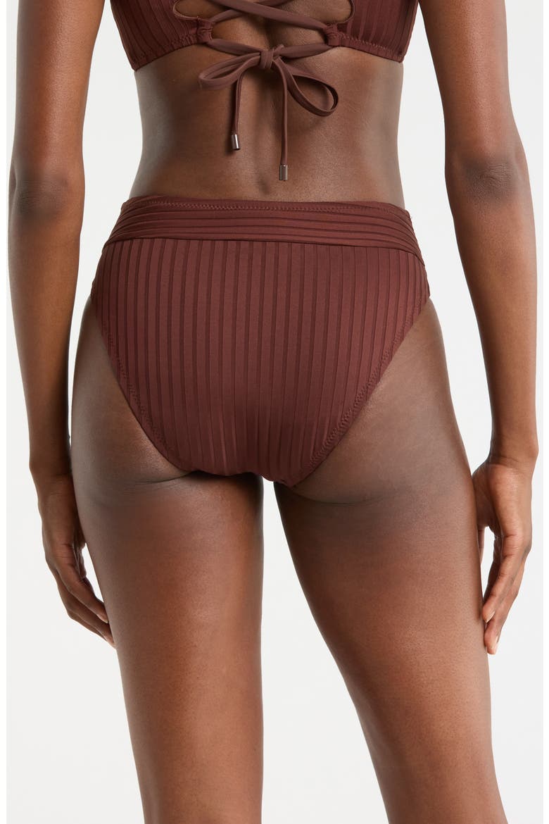 V-Front High Cut Bikini Bottoms, Alternate, color, ESPRESSO