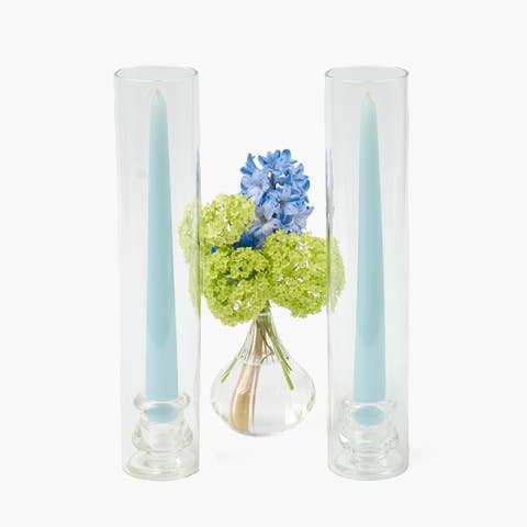 Claudia Glass Hurricane Candle Holder (Pair)