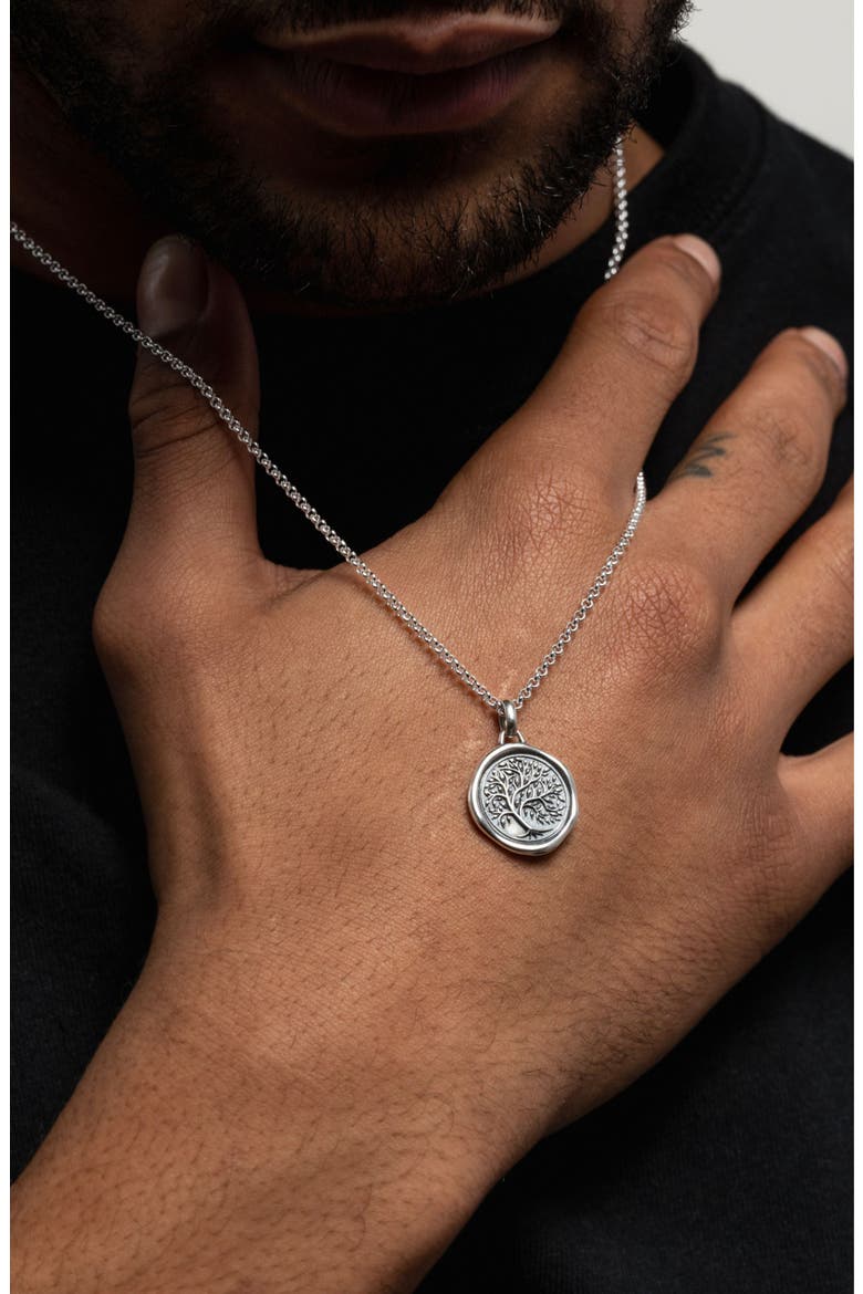 Men's Tree of Life Talisman Necklace, Alternate, color, Sterling Silver