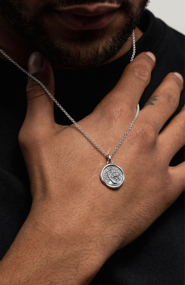Dower & Hall Men's Tree of Life Talisman Necklace, Alternate, color, Sterling Silver