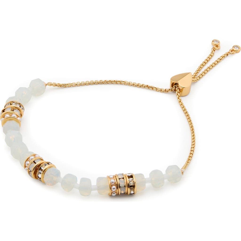 Kate Spade New York Mixed Stone Beaded Slider Bracelet In White