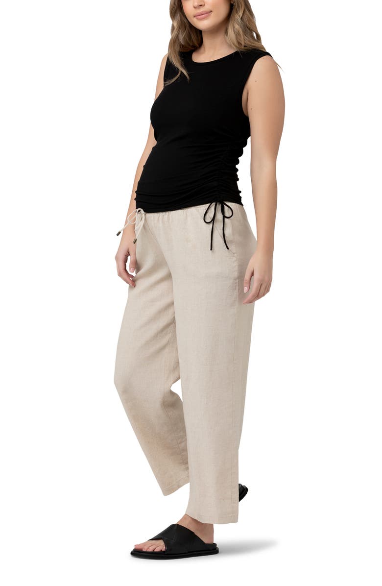 Ripe Maternity Jodie Ruched Rib Tank  Black, Alternate, color, Black