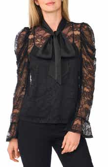 Lace Tie Neck Top