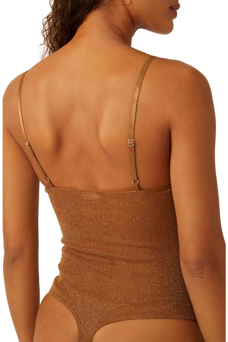 Shimmer Night Rhythm Corset Bodysuit, Alternate, color, BRONZE