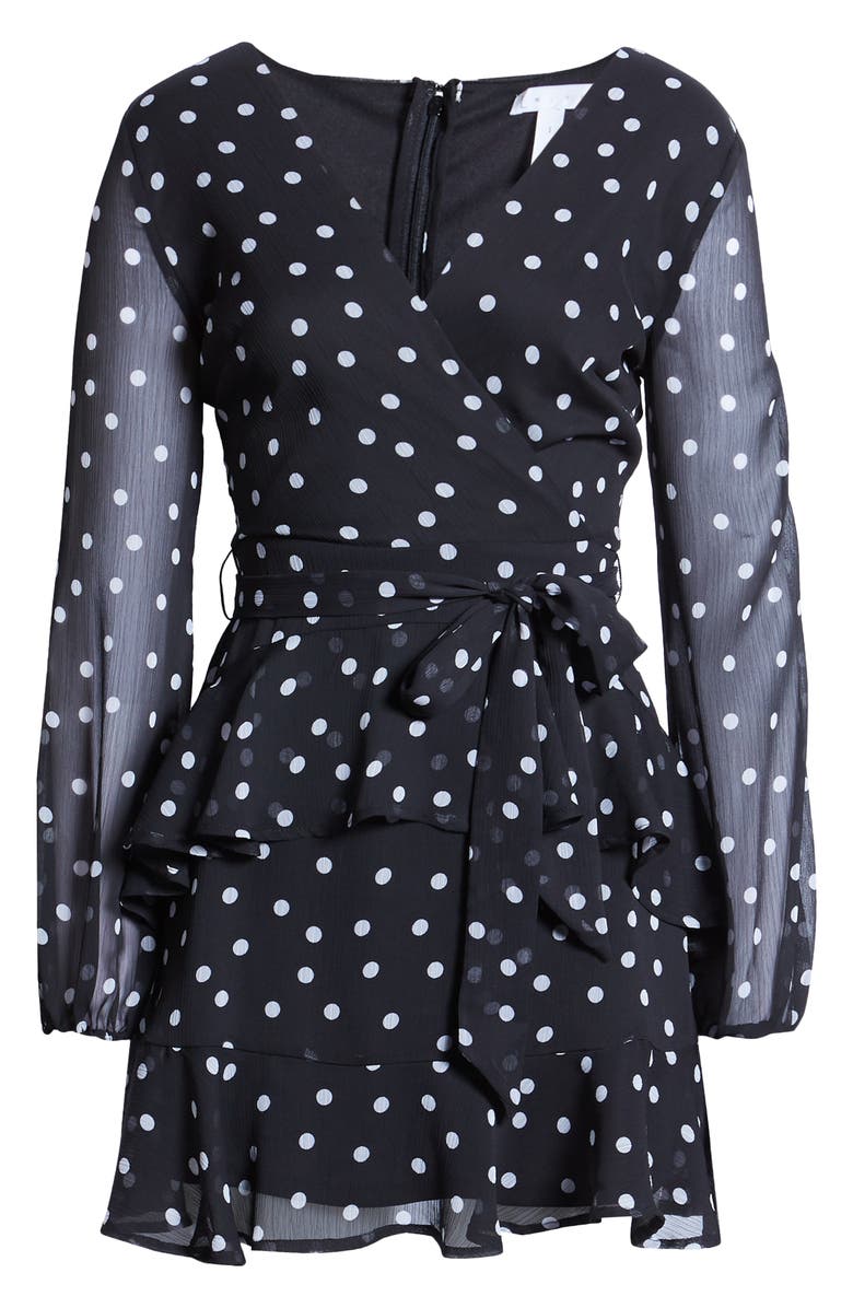 Leith Long Sleeve Wrap Front Minidress, Alternate, color,