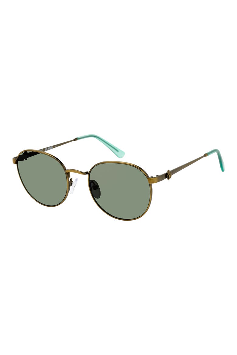 51mm Round Sunglasses, Alternate, color, BRASS/ GREEN