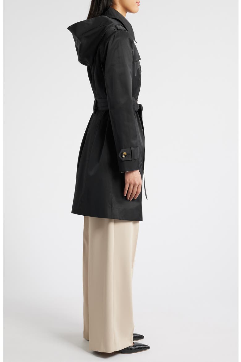 Missy Hooded Belted Trench Coat, Alternate, color, BLACK