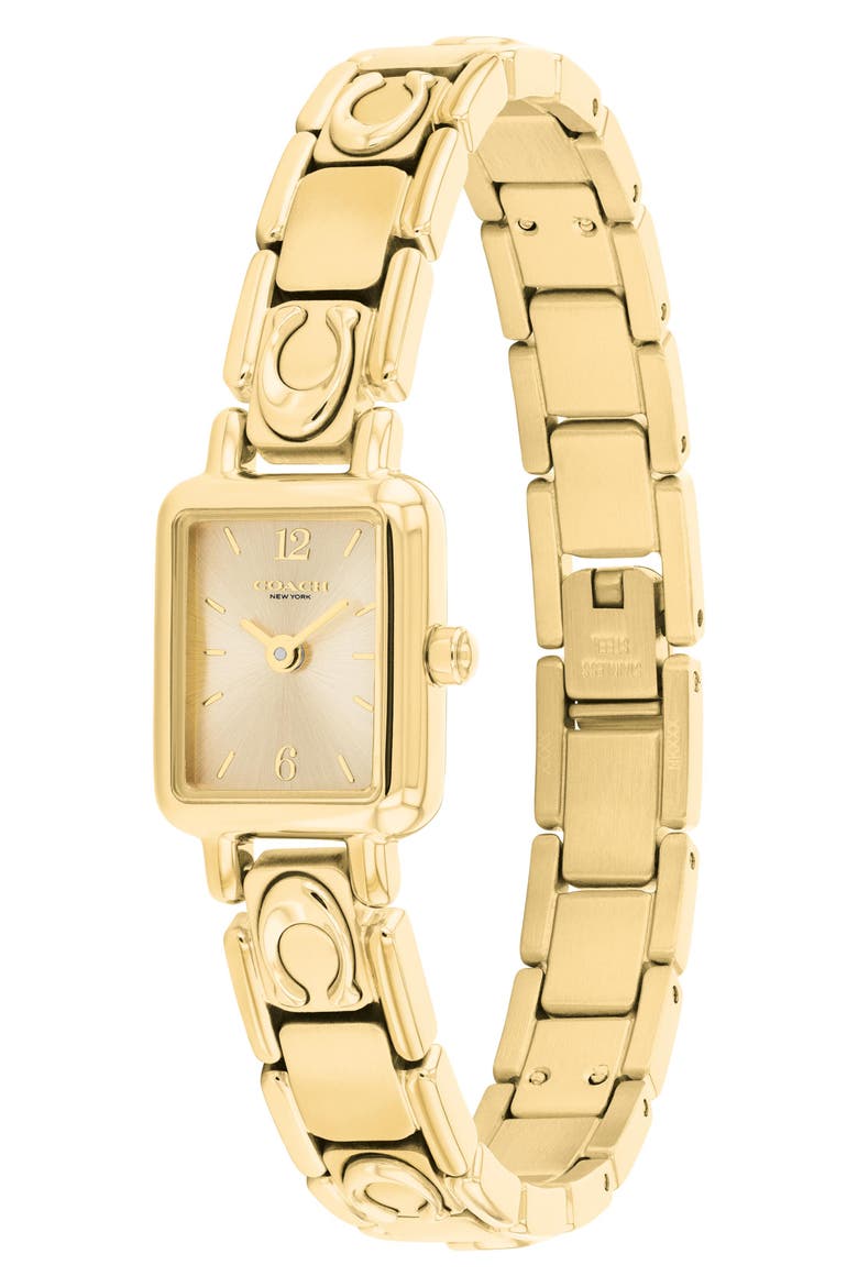 Mara Tank Goldtone Bracelet Watch, 15.5mm x 19mm, Alternate, color, GOLD