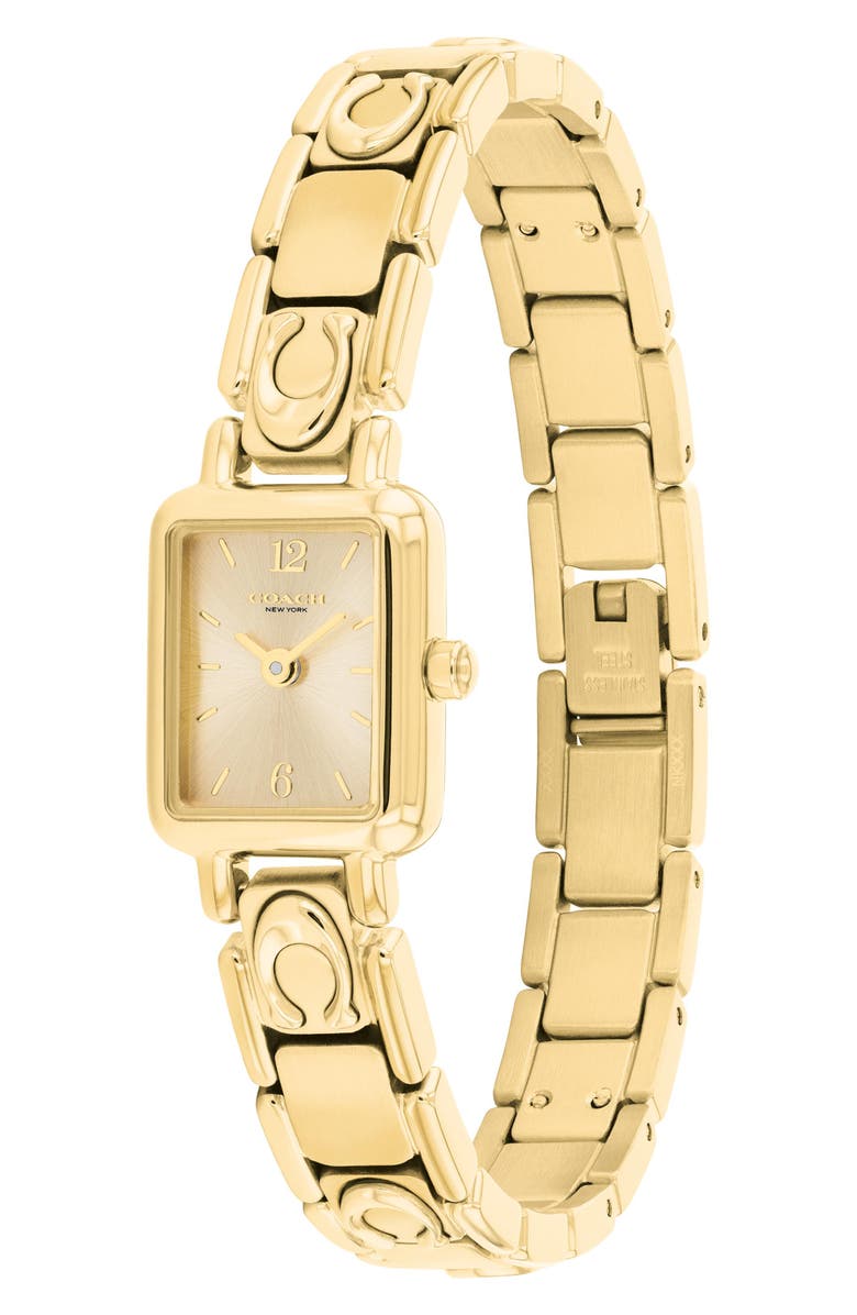 COACH Mara Tank Goldtone Bracelet Watch, 15.5mm x 19mm, Alternate, color, 