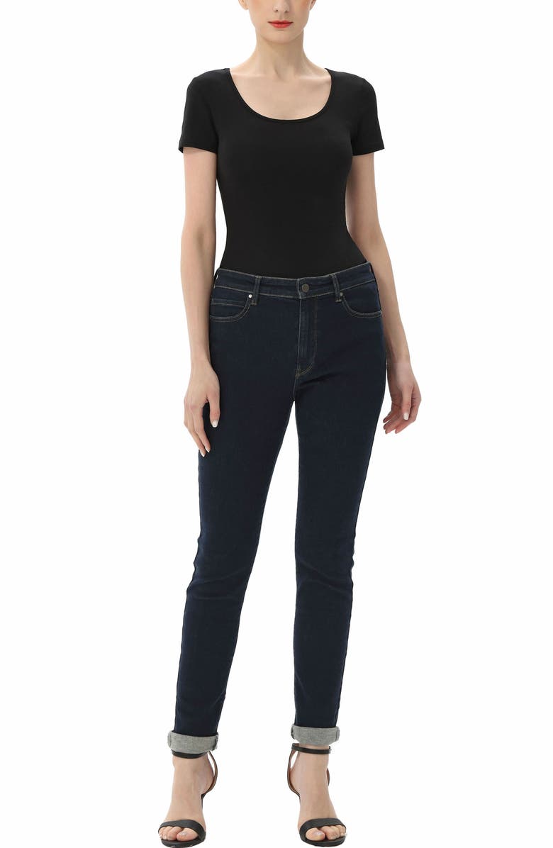 Kimi & Kai Women's U-Neck Basic Bodysuit, Alternate, color, Black