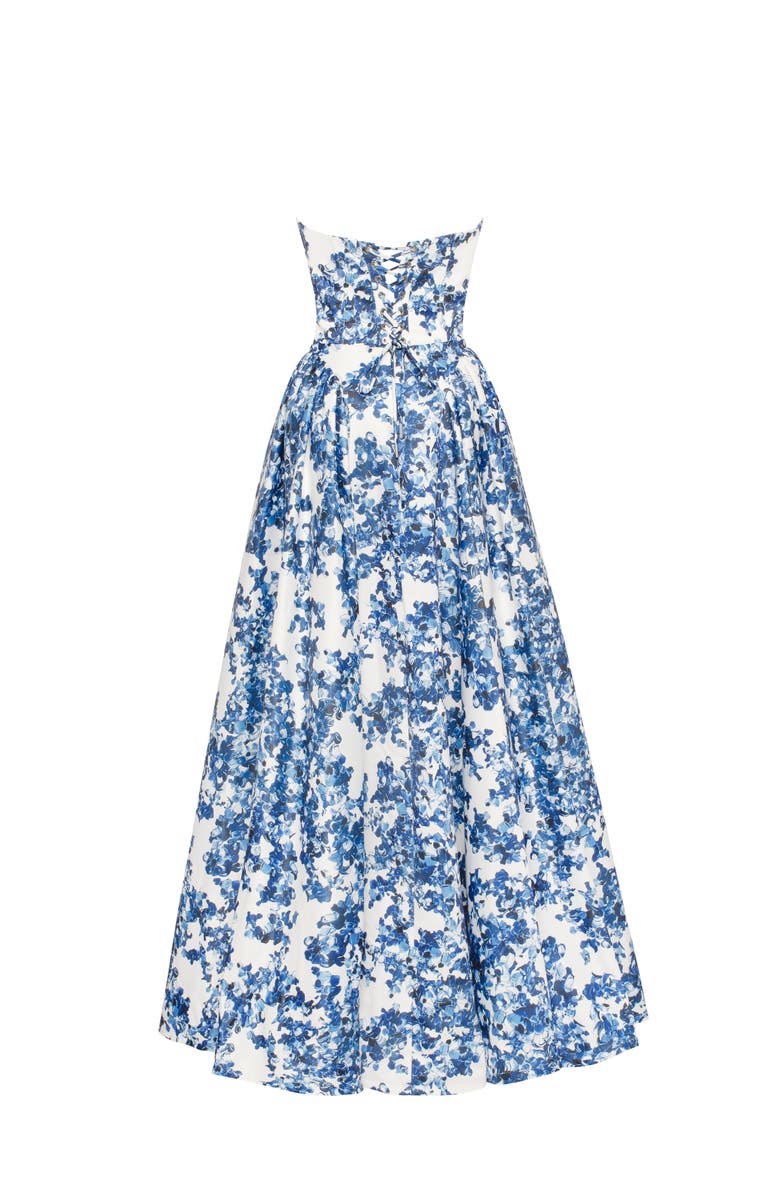 Milla Ravishing Blue Hydrangea Corset Maxi Dress, Alternate, color, Blue-Double