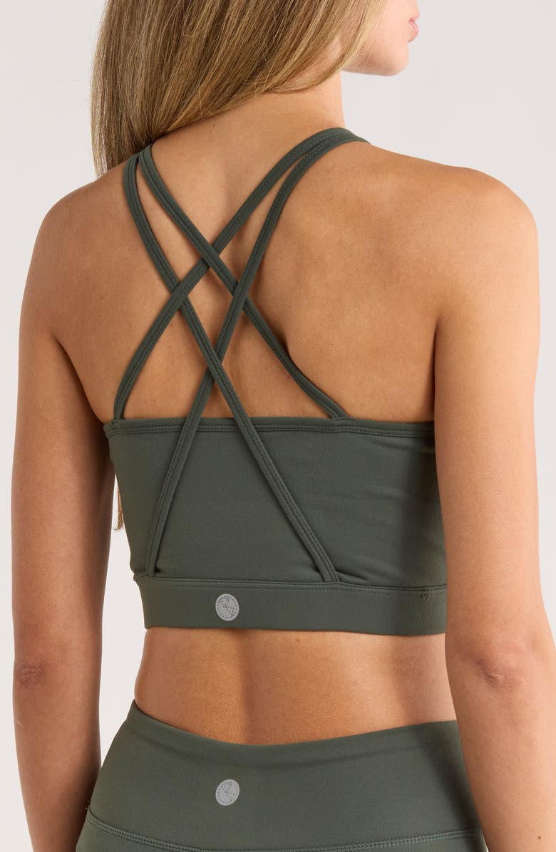 Threads 4 Thought Vivica Cross Back Sports Bra, Alternate, color, Hickory