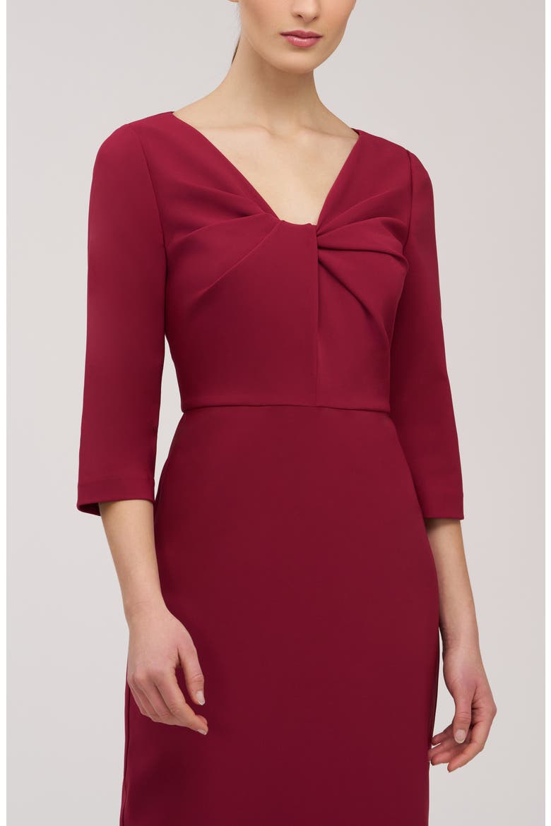 Farrah Twist Front Midi Cocktail Dress, Alternate, color, RUBY RED