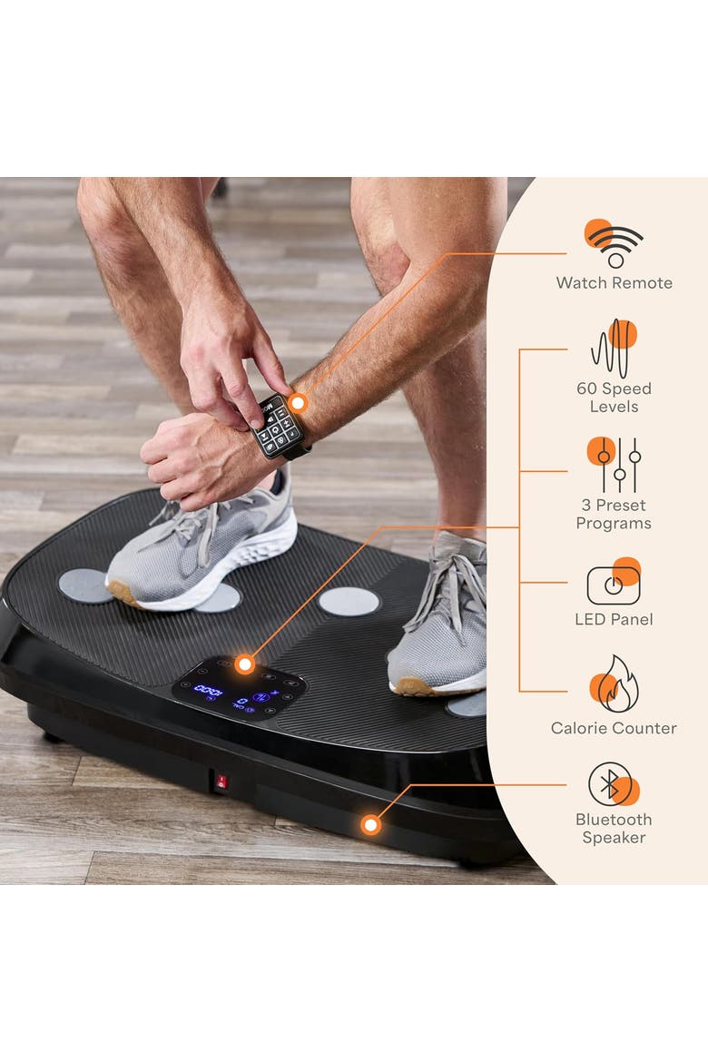 Rumblex 4D Vibration Plate Machine with Triple Motors for Fitness Weight Loss and Recovery, Alternate, color, Black