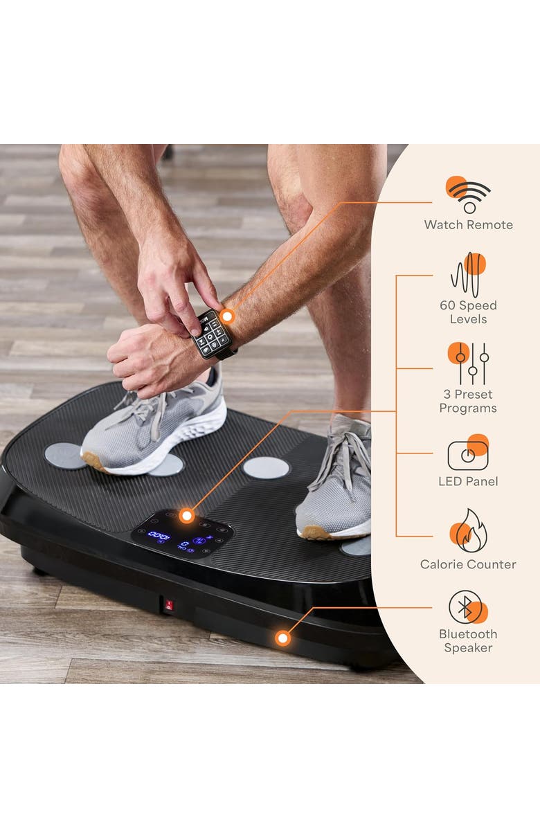 Lifepro Rumblex 4D Vibration Plate Machine with Triple Motors for Fitness Weight Loss and Recovery, Alternate, color, Black