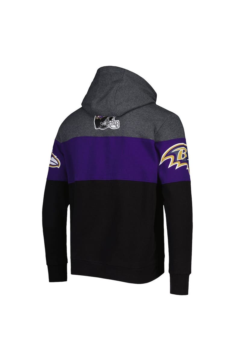 STARTER Men's Starter Heather Charcoal/Purple Baltimore Ravens Extreme Pullover Hoodie, Alternate, color, 