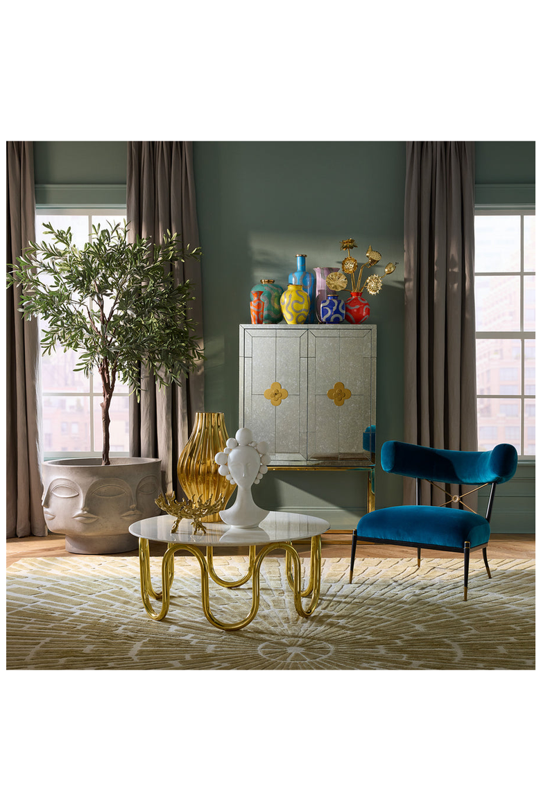 Eden Square Vase, Alternate, color, Blue / Gold