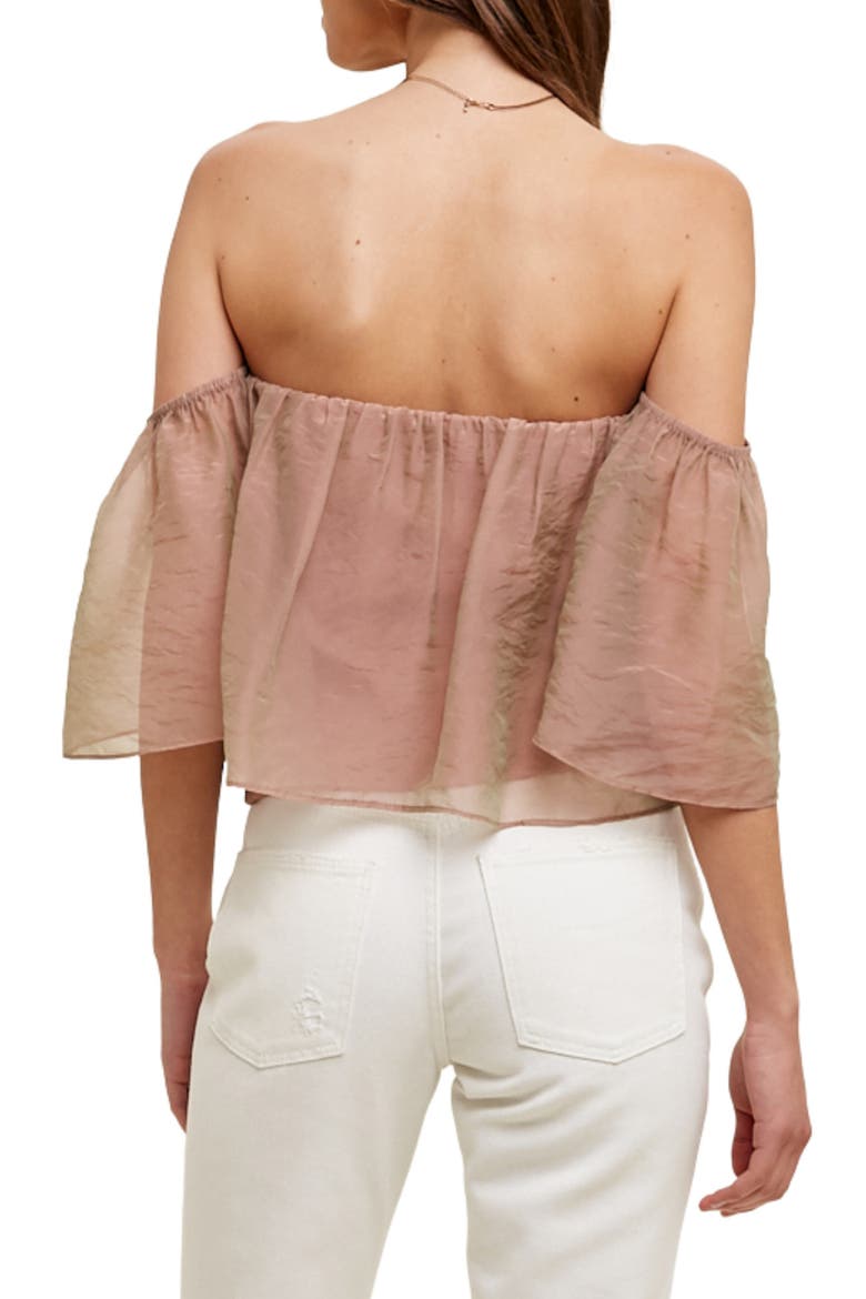 Off the Shoulder Organza Top, Alternate, color, ROSE