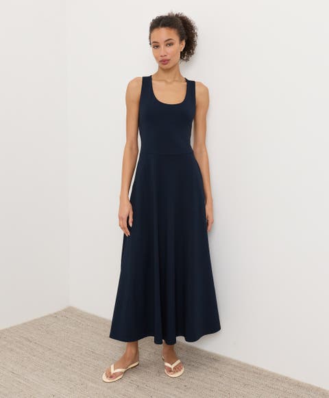 Fit & Flare Open Back Maxi Dress Made With Organic Cotton