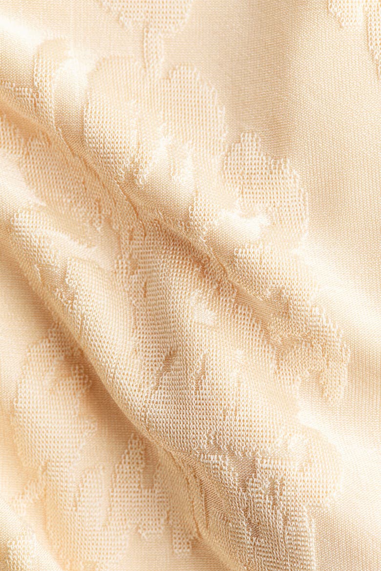 Jacquard-Knit Thong Bodysuit, Alternate, color, Cream