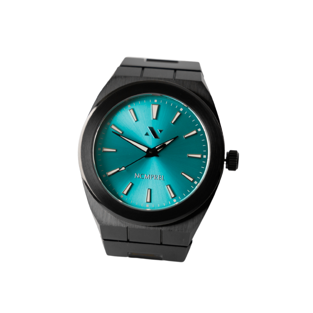 NCMPRBL Elevate Link Maldives Bracelet Watch, 42MM in Black/aqua 