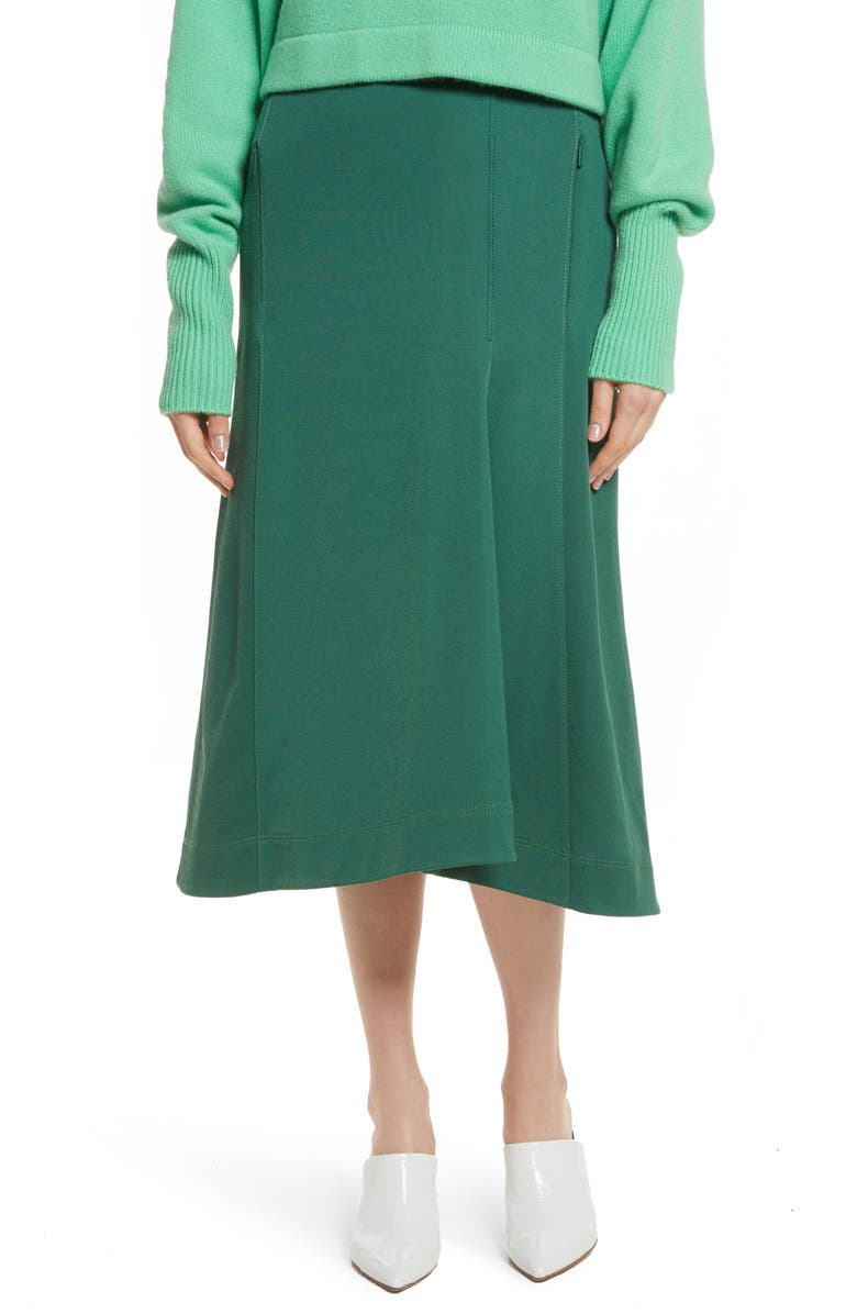 Tibi Sculpted Stretch Twill Midi Skirt, Main, color,