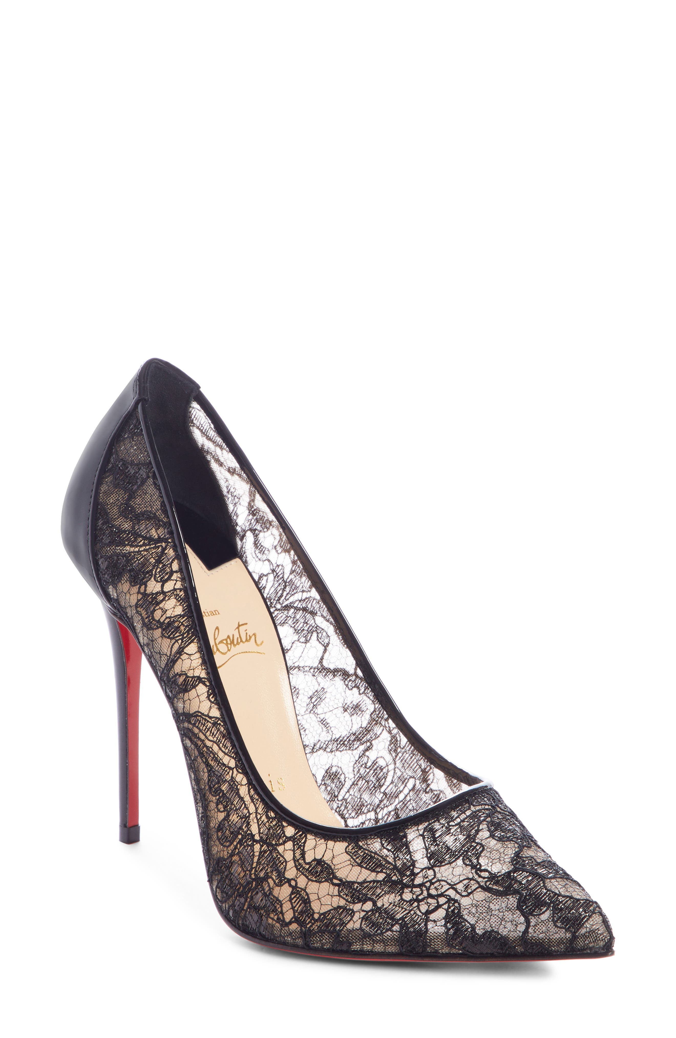 Christian Louboutin Follies Alençon Lace Pump, Main, color, 