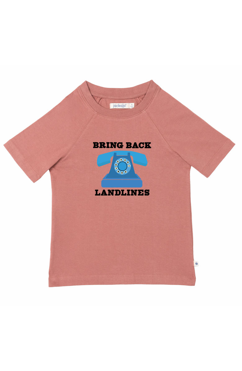 Jackalo Kids' Organic Cotton Landline Graphic T-Shirt, Main, color, Rose
