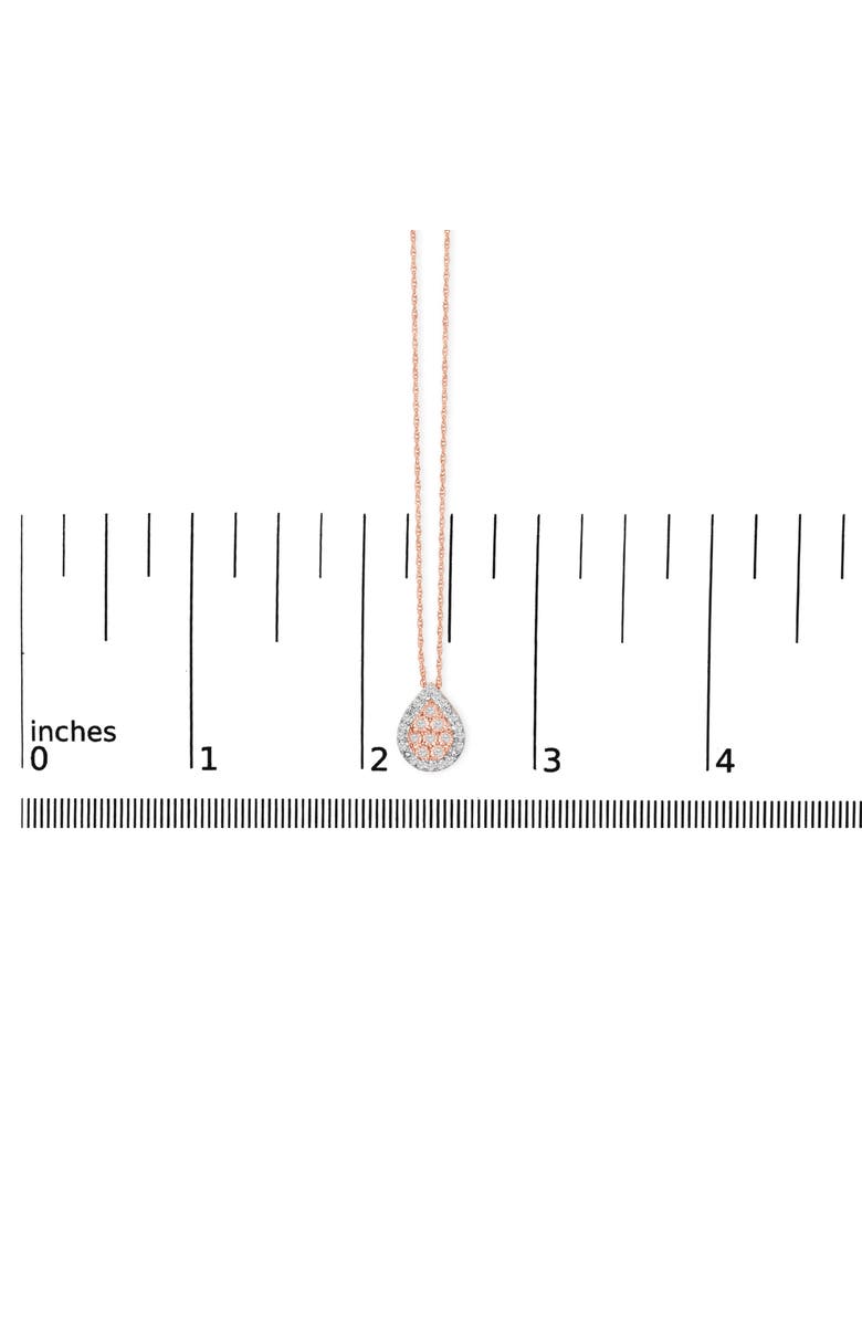 Haus of Brilliance 14K Rose Gold Plated Sterling Silver 1/4 Cttw Diamond Teardrop Halo Pendant Necklace, Alternate, color, White Gold Over Silver