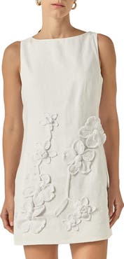 Endless Rose Crochet Flower Linen Minidress