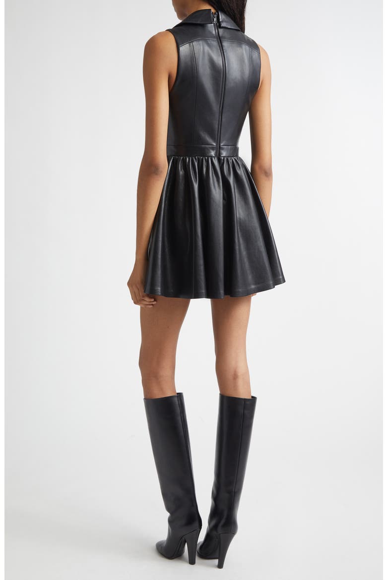 Emmy Faux Leather Sleeveless Dress, Alternate, color, BLACK