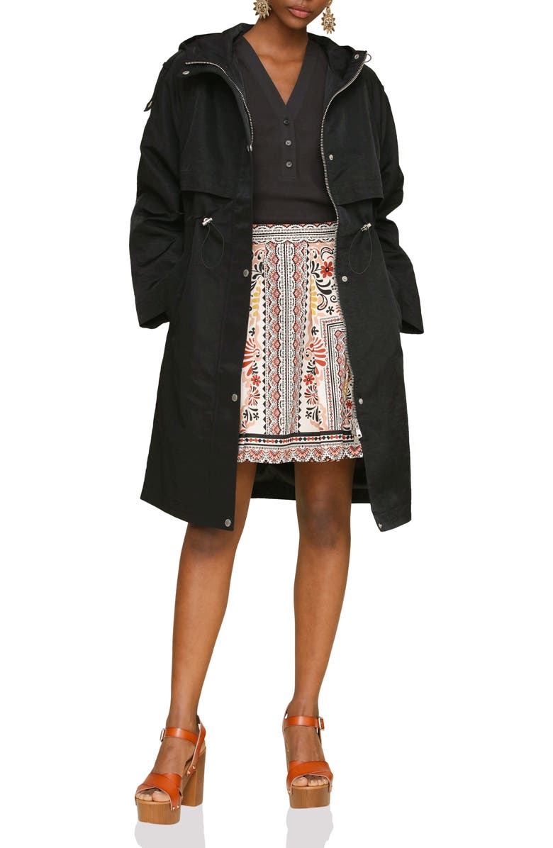 Avec Les Filles Hooded Utility Coat, Alternate, color, Black