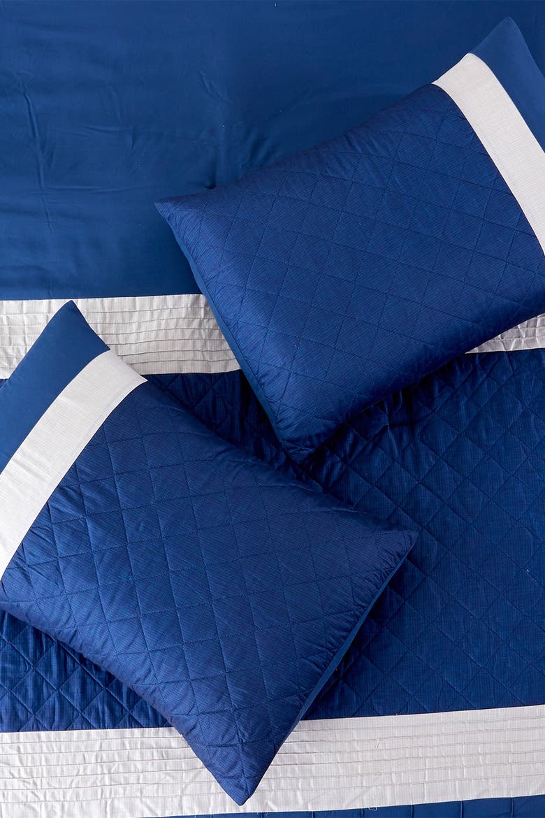 Logan 9-Piece Embellished Comforter Set, Main, color, BLUE