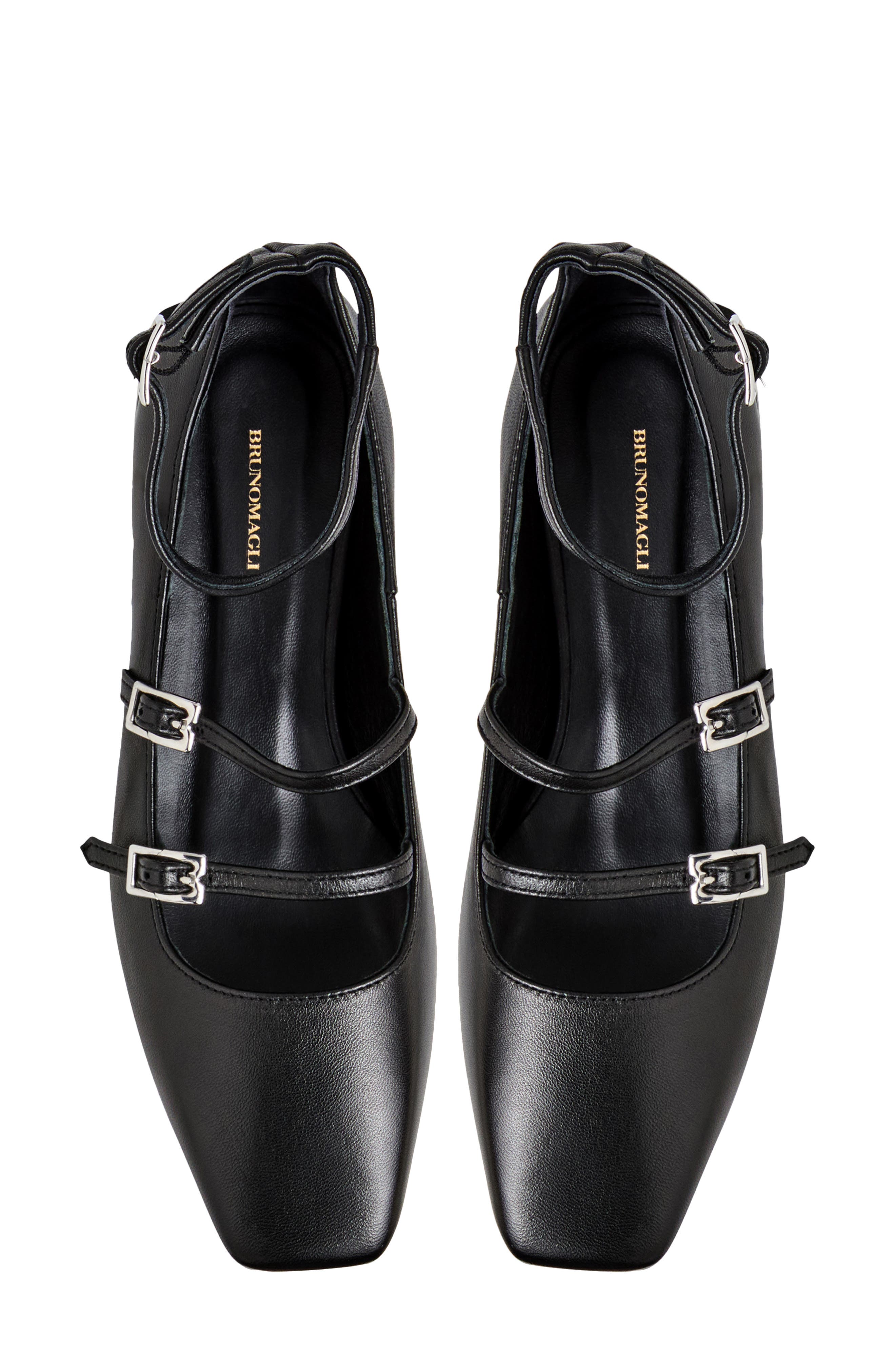 Bruno Magli Petra Ankle Strap Mary Jane Flat, Alternate, color, Black