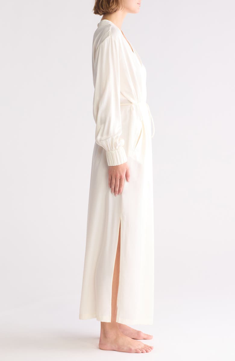 Lunya Washable Silk Long Robe, Alternate, color, Tranquil White