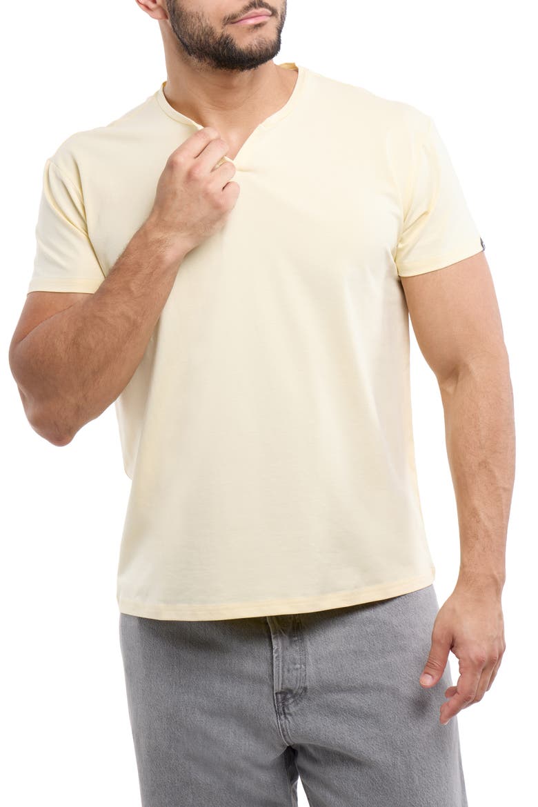 Split Neck T-Shirt, Alternate, color, BUTTERCREAM