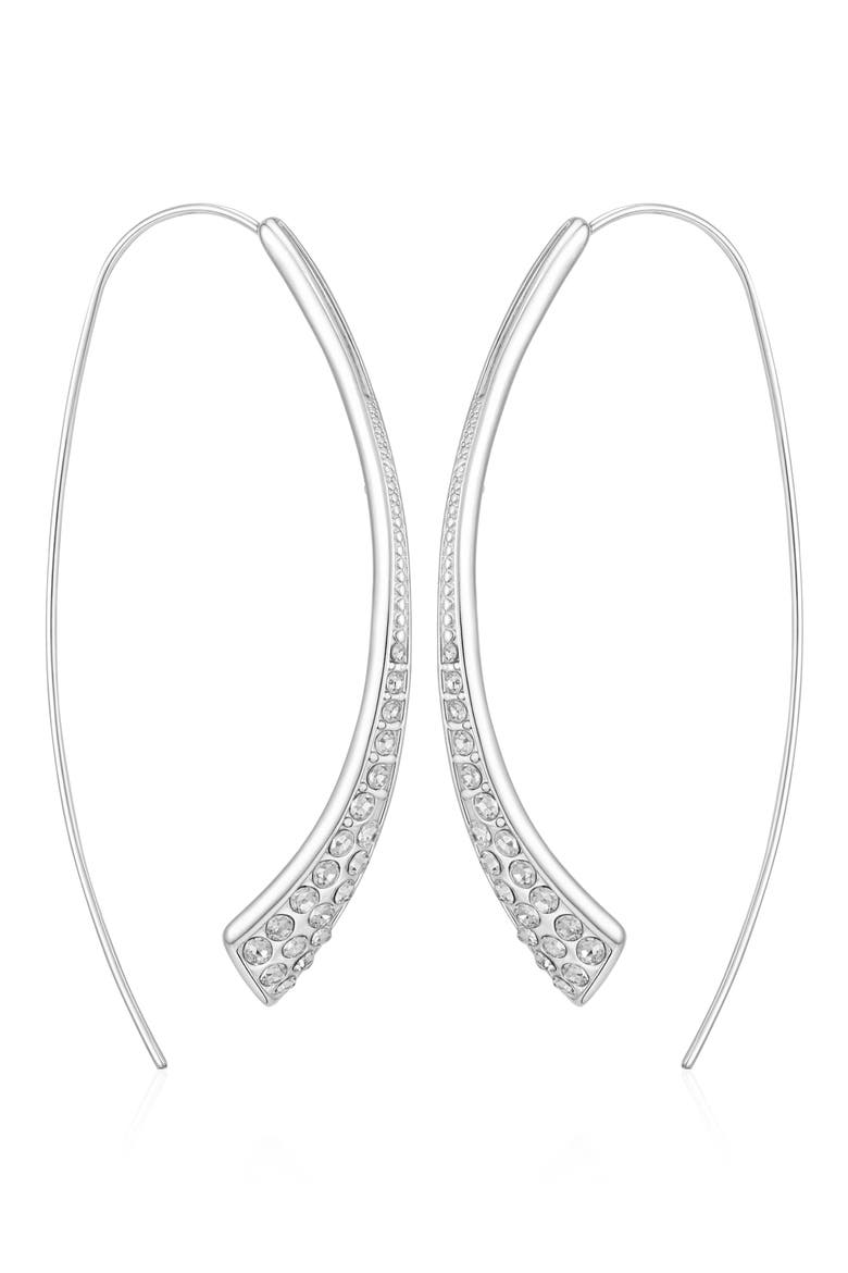 Crystal Threader Earrings, Alternate, color, SILVER